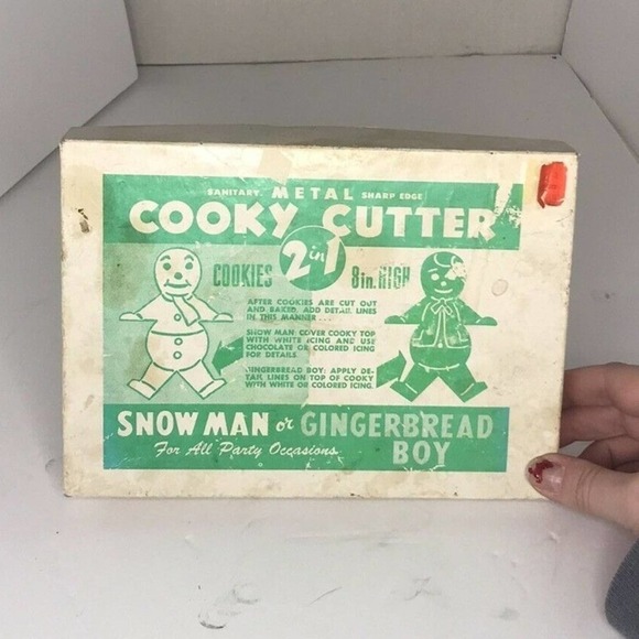 VINTAGE Snowman Metal Cookie Cutter With Box - Picture 1 of 2